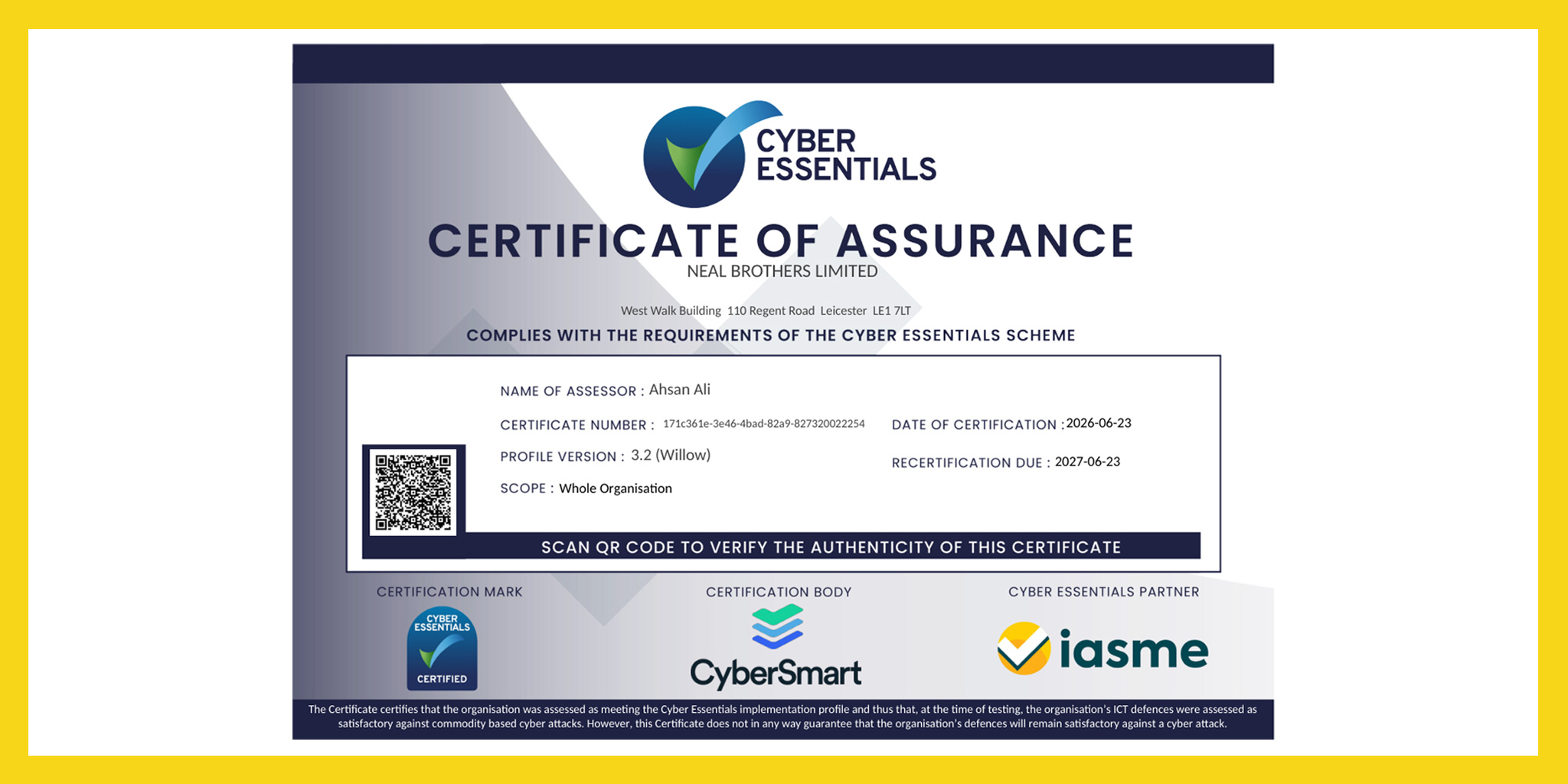 Certificate